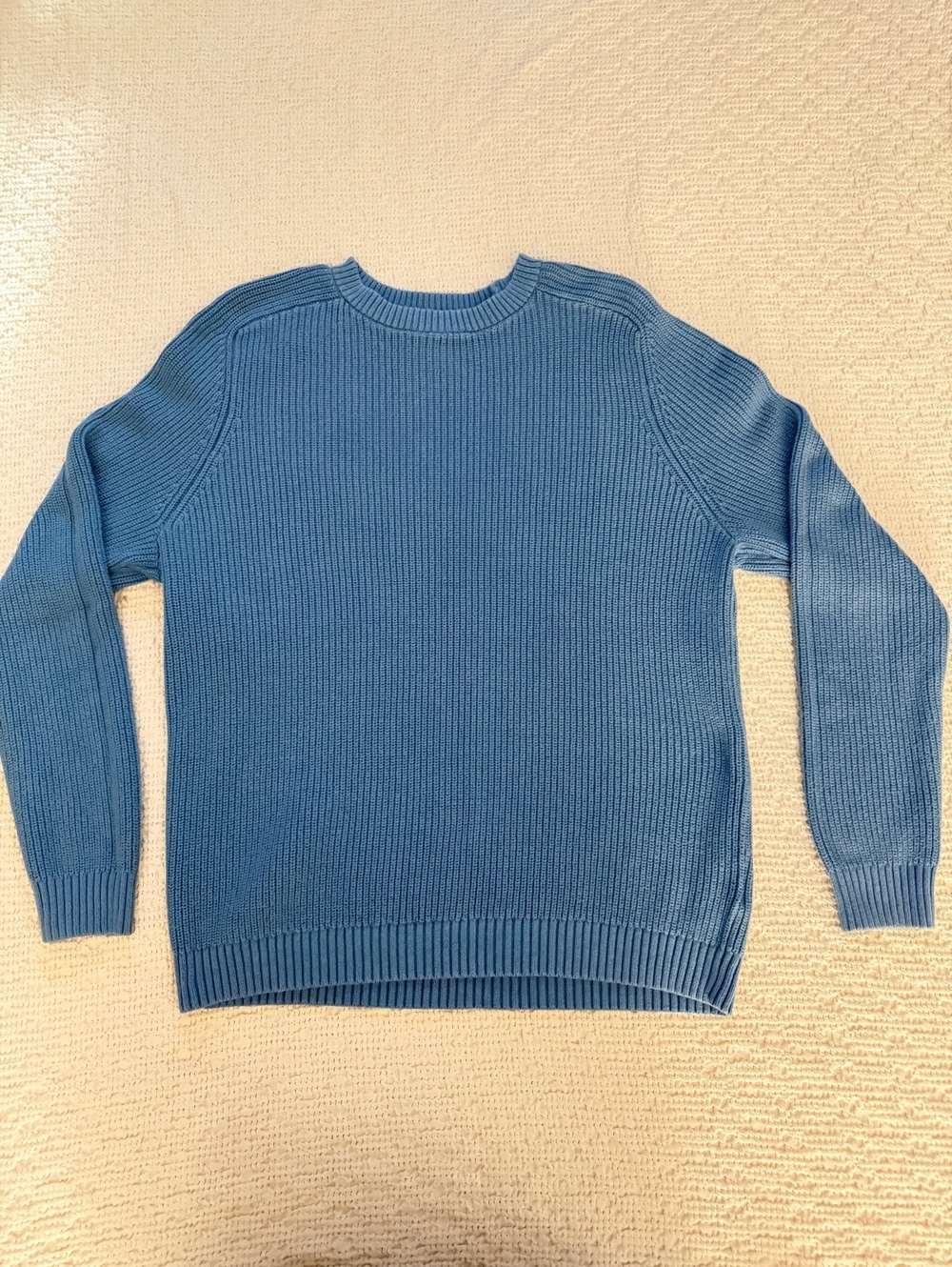 Blue knit crewneck sweater